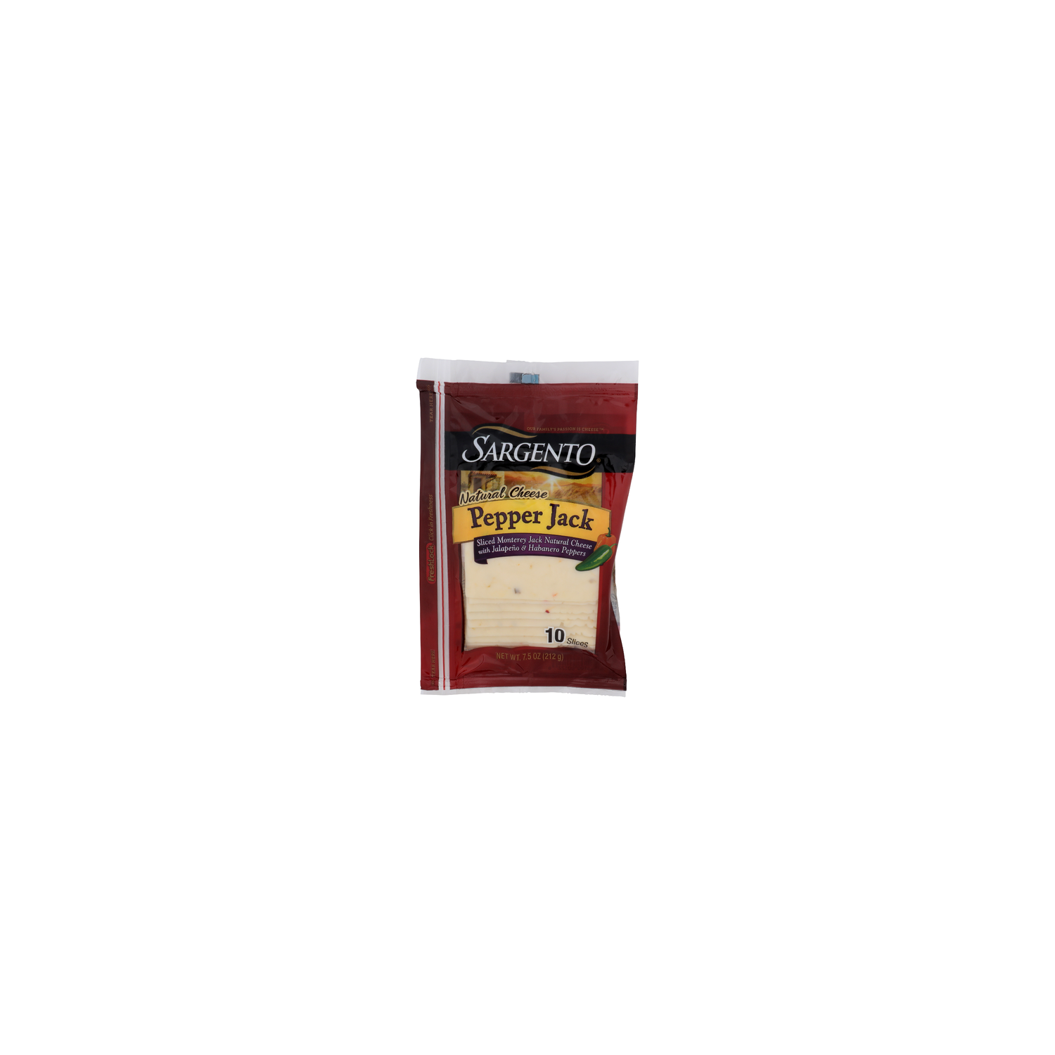 Sargento Pepper Jack Sliced Monterey Natural Cheese With Jalapeno & Habanero Peppers - 0.75 Ounce - 10 Count Image 1 of 4