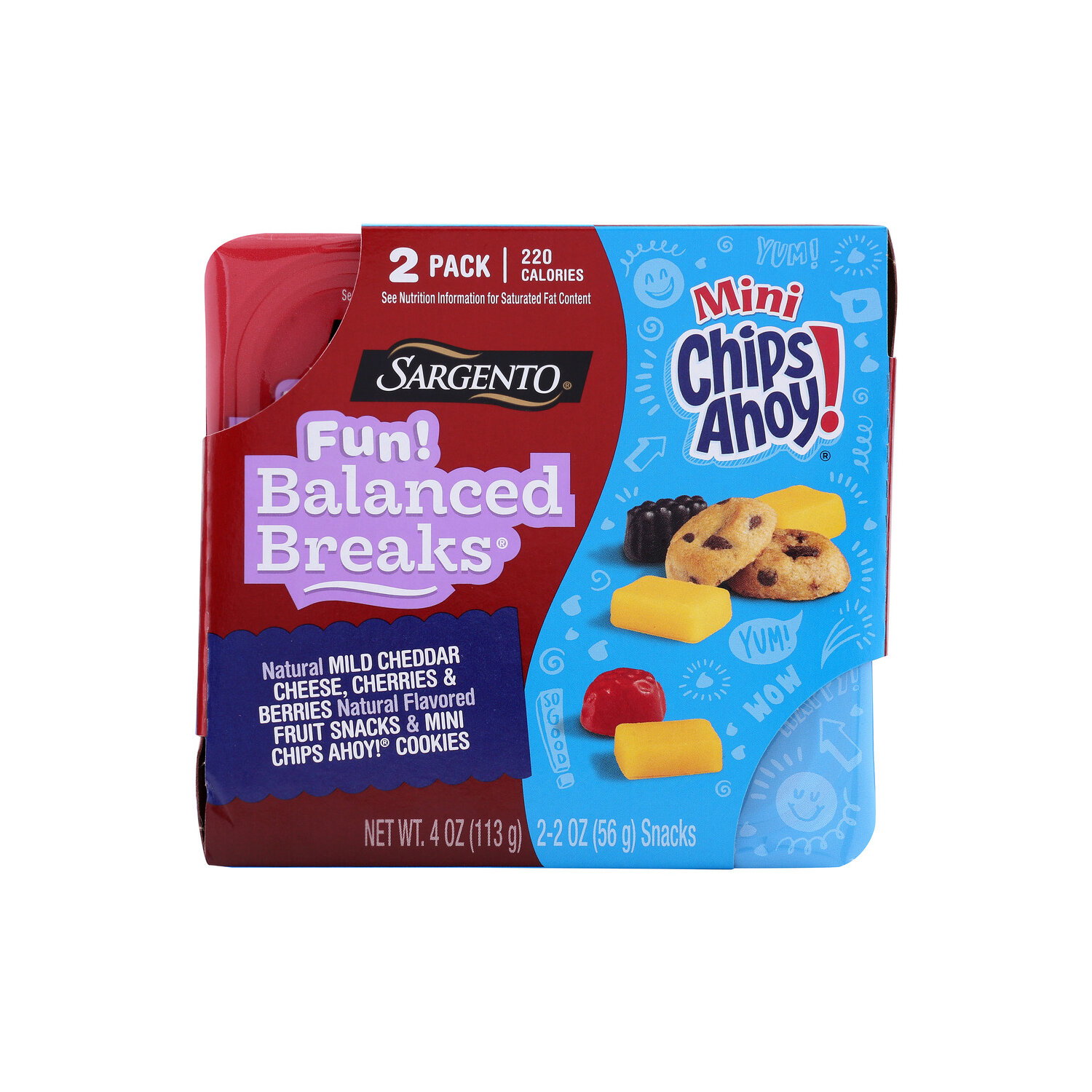 Sargento Balanced Breaks Mild Cheddar Cheese Fruit Snacks & Mini CHIPS AHOY! - 2 Ounce - 2 Count Image 1 of 4