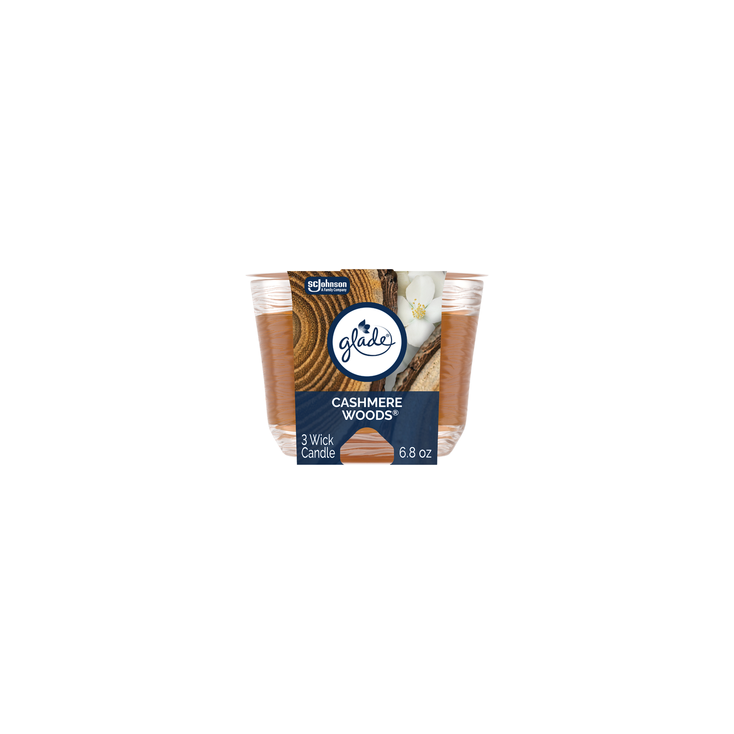 Glade 3-Wick Candle, Comforting Cashmere Woods - 6.8 Ounce Image 1 of 2