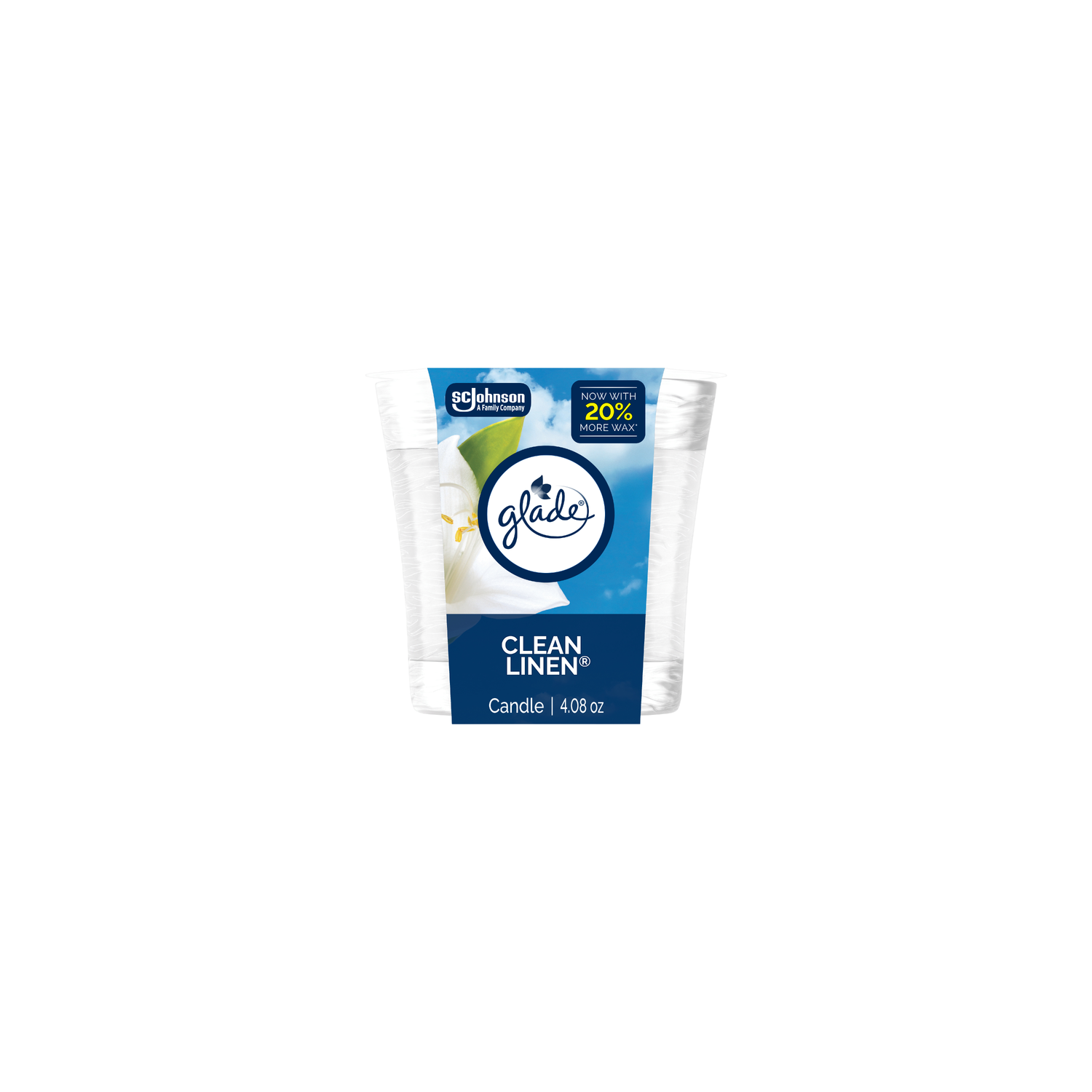 Glade Single Wick Candle, Clean Linen - 4.1 Ounce Image 1 of 2
