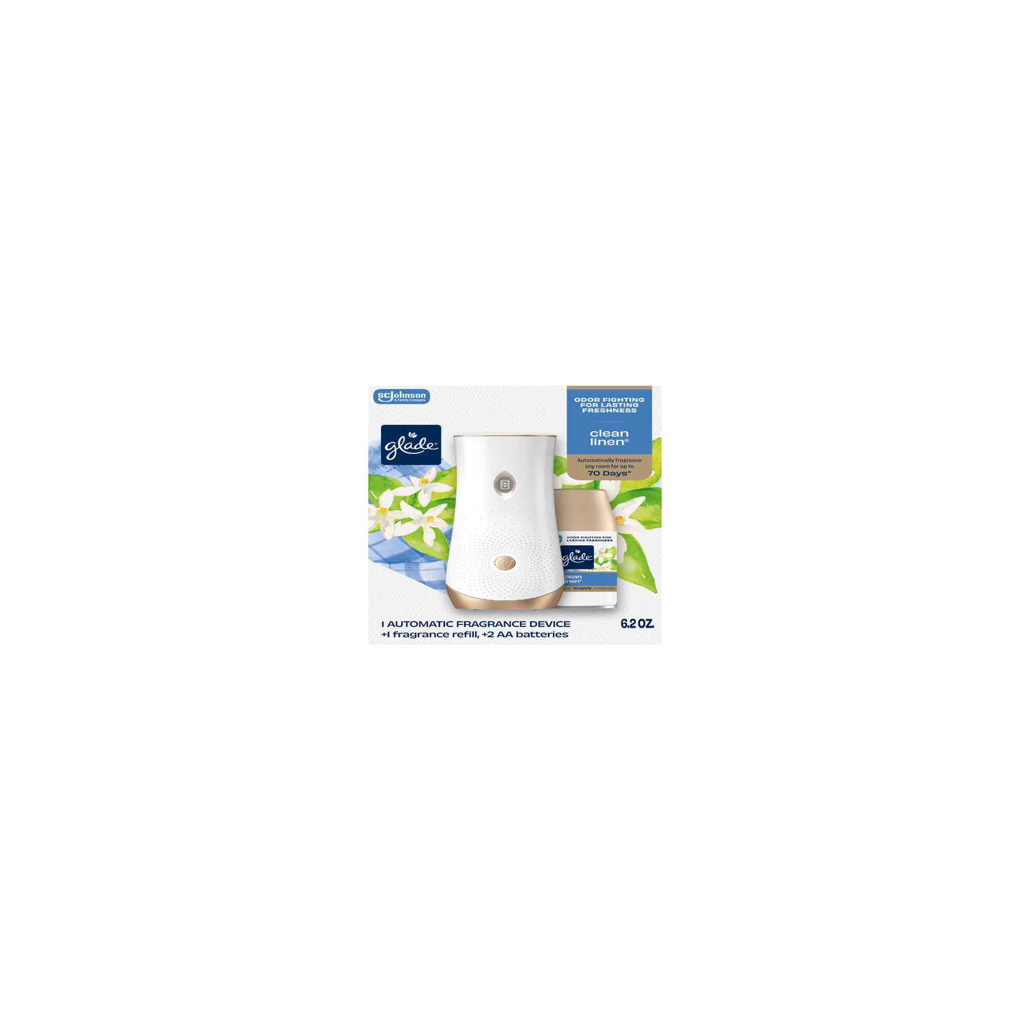 Glade Automatic Spray Air Freshener Starter Kit, Clean Linen - 6.2 Ounce