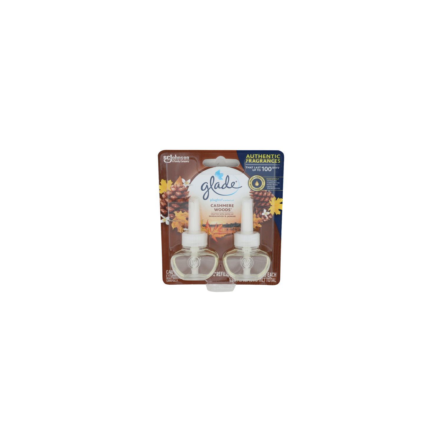 Glade Cashmere Woods Plugins Scented Oil - 0.67 Fluid Ounce - 2 Count Image 1 of 3
