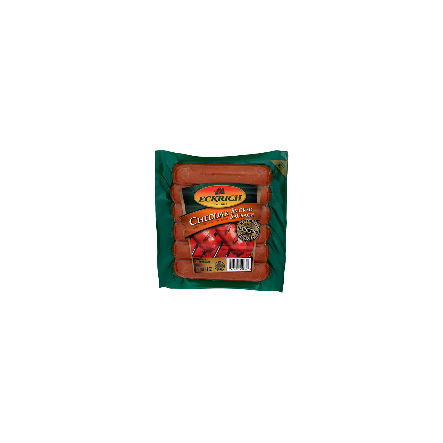 Eckrich Naturally Hardwood Smoked Cheddar Sausage - 14 Ounce Image 1 of 4