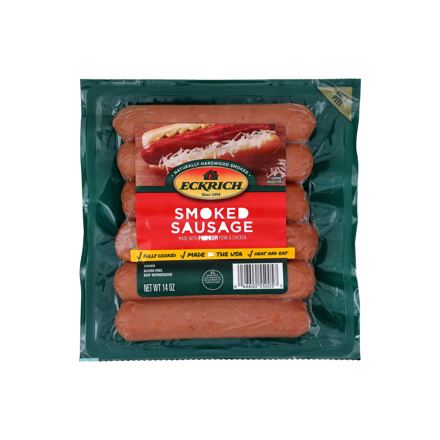 Eckrich Smoked Sausage - 14 Ounce Image 1 of 2