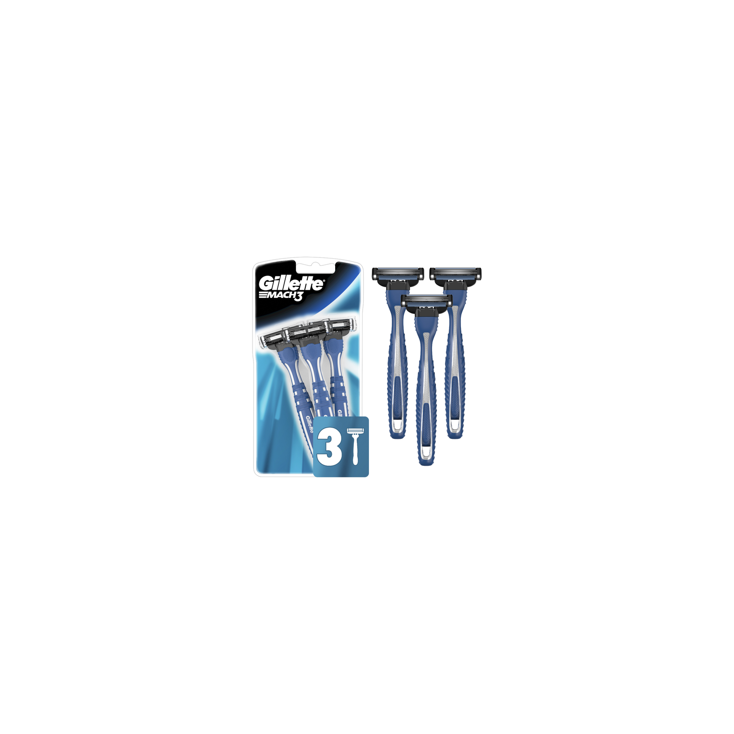 Gillette Mach3 Men's Disposable Razors - 3 Count Image 1 of 2
