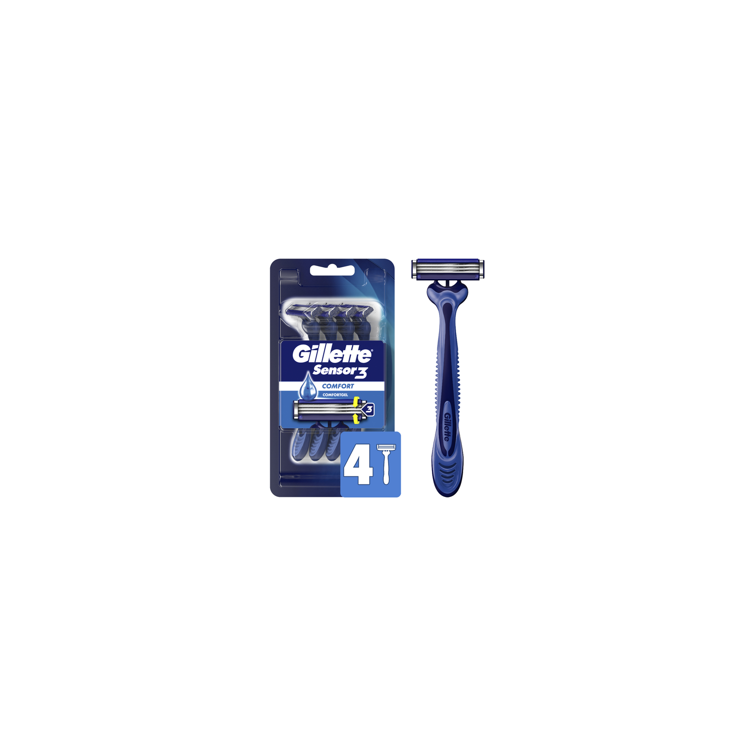 Gillette Sensor 3 Sensor Razor - 4 Count Image 1 of 2