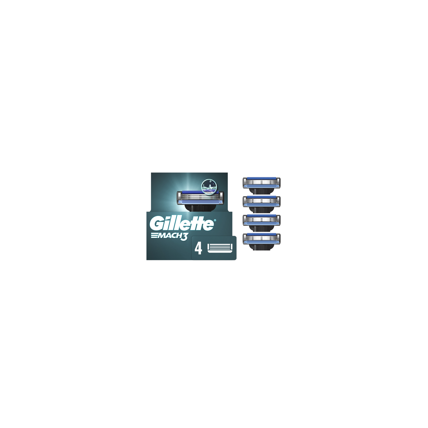 Gillette Mach3 Razor Blade Refills - 4 Count