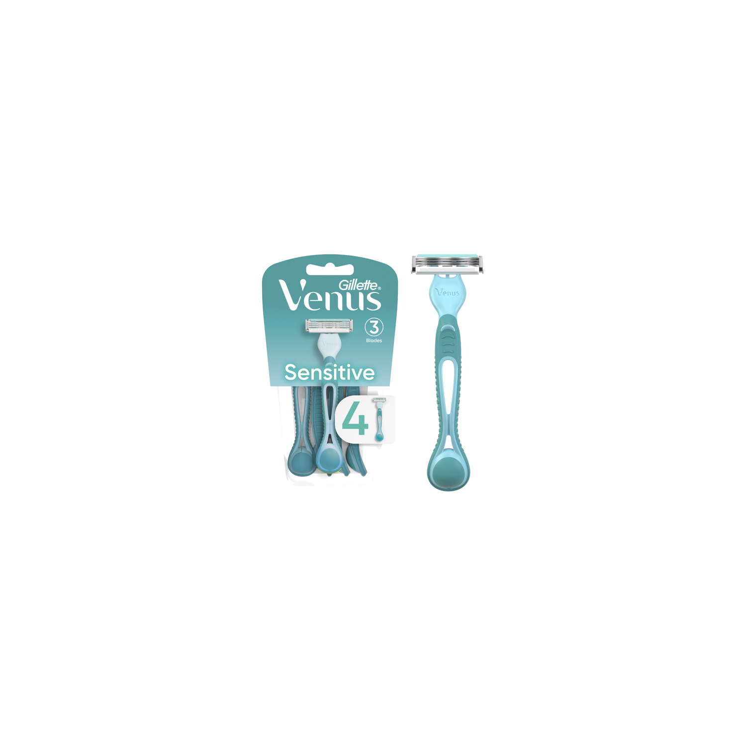Venus Simply 3 Sensitive Disposable Razors - 4 Count