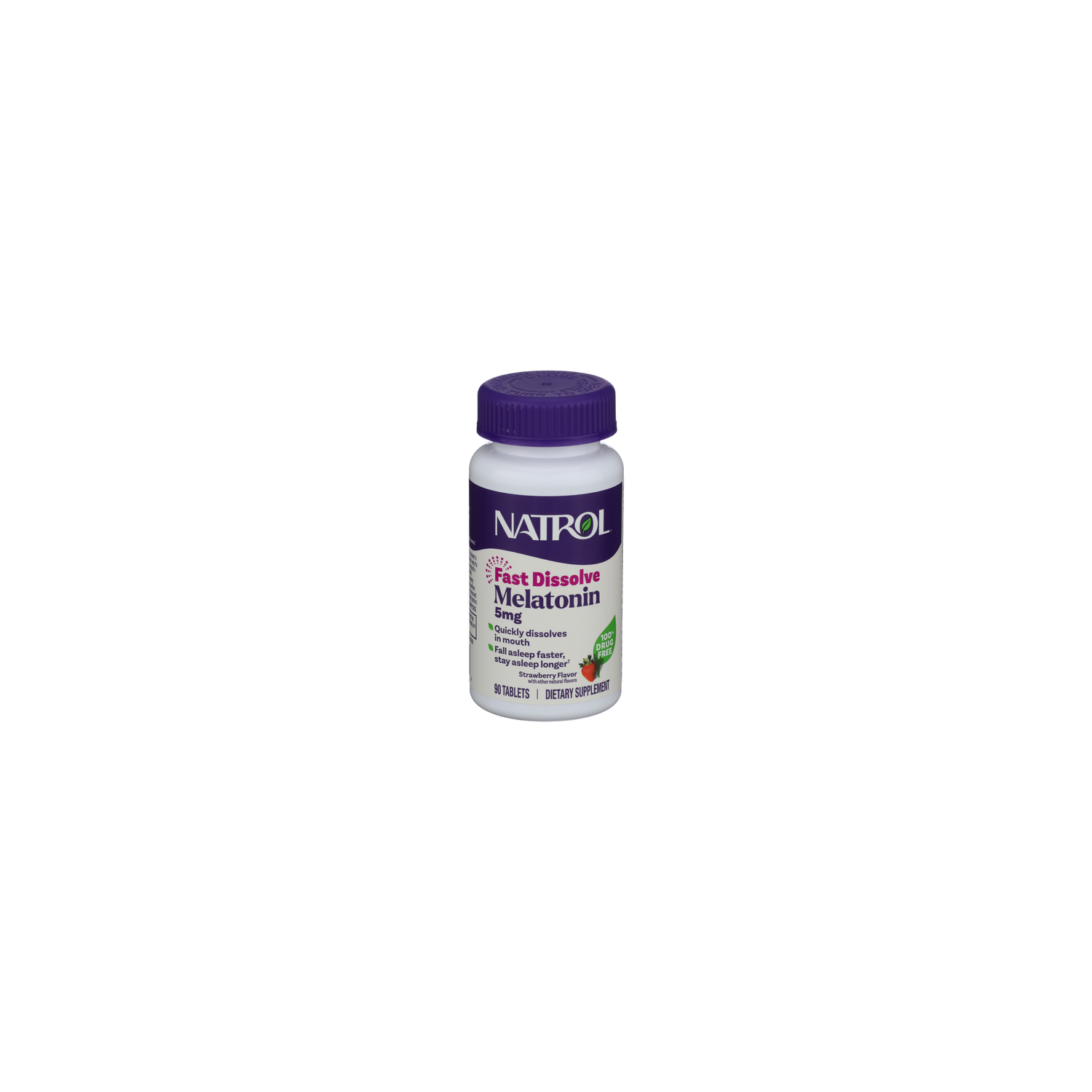 Natrol Strawberry Tablets Vitamin Supplements Melatonin - 90 Count Image 1 of 2