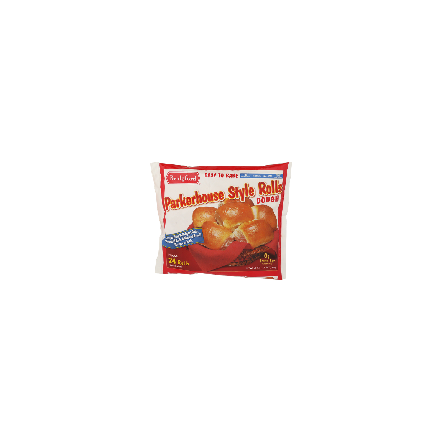 Bridgford Foods White Roll Dough Parkerhouse Style Rolls Frozen - 1.042 Ounce - 24 Count Image 1 of 4