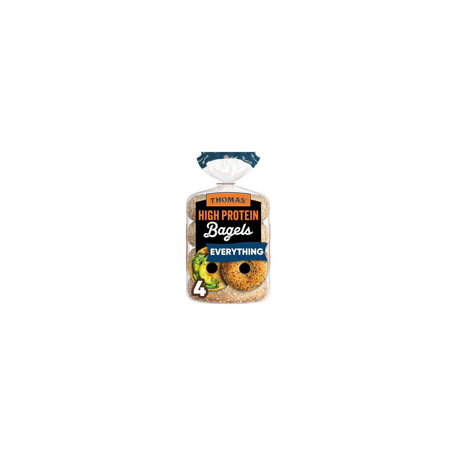 Thomas’ Sliced High Protein Everything Bagels - 15.5 Ounce Image 1 of 4