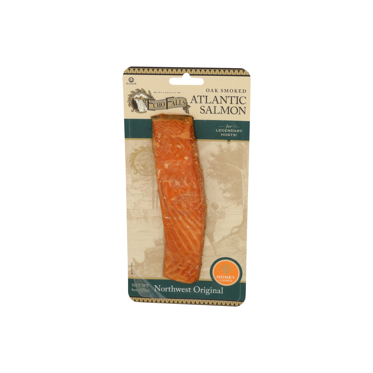 Echo Falls Smoky Traditional Hot Smoked Oak Atlantic Salmon Nw Original - 6 Ounce Image 1 of 4