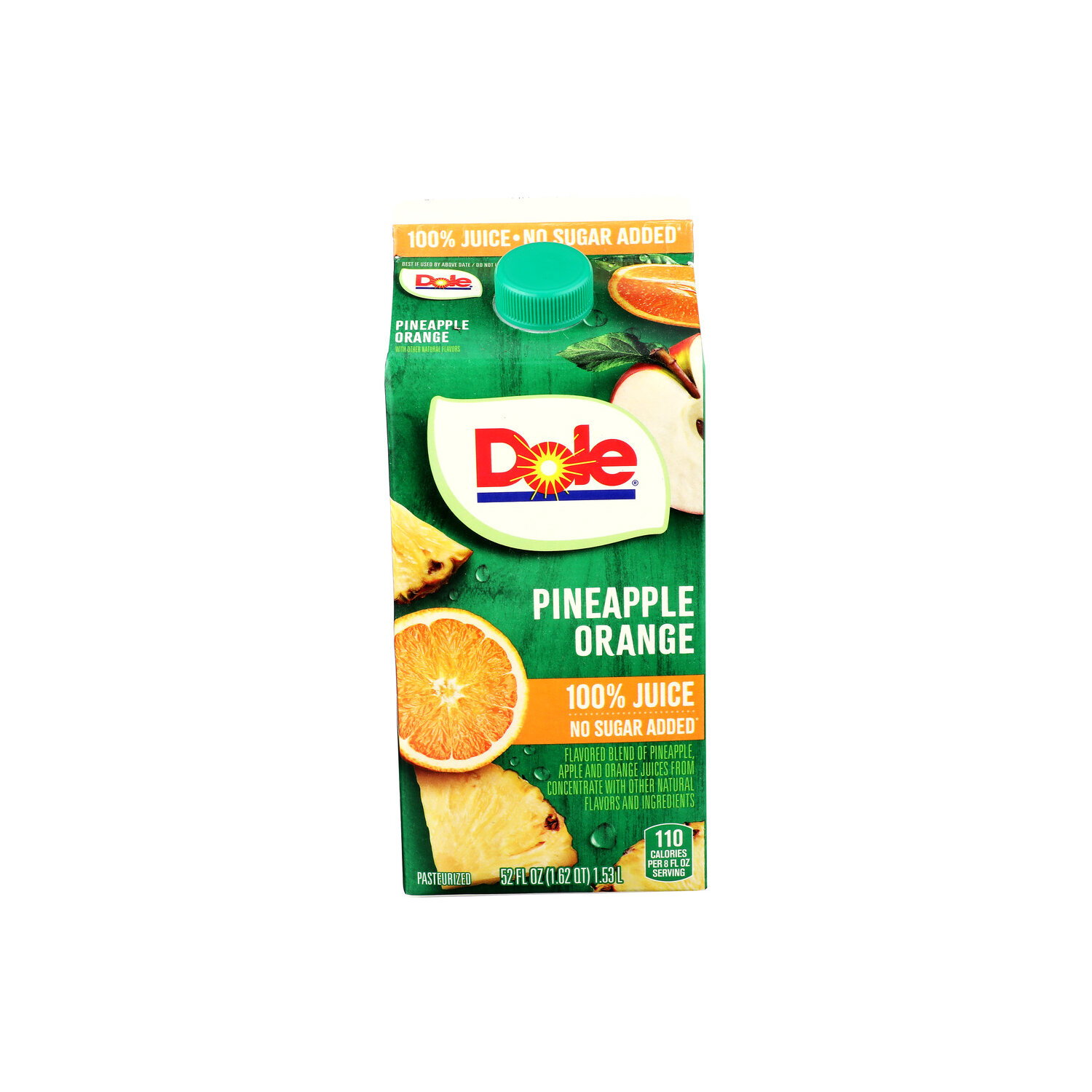 Dole No Sugar Added 100% Pineapple Orange Juice - 52 Fluid Ounce Image 1 of 4