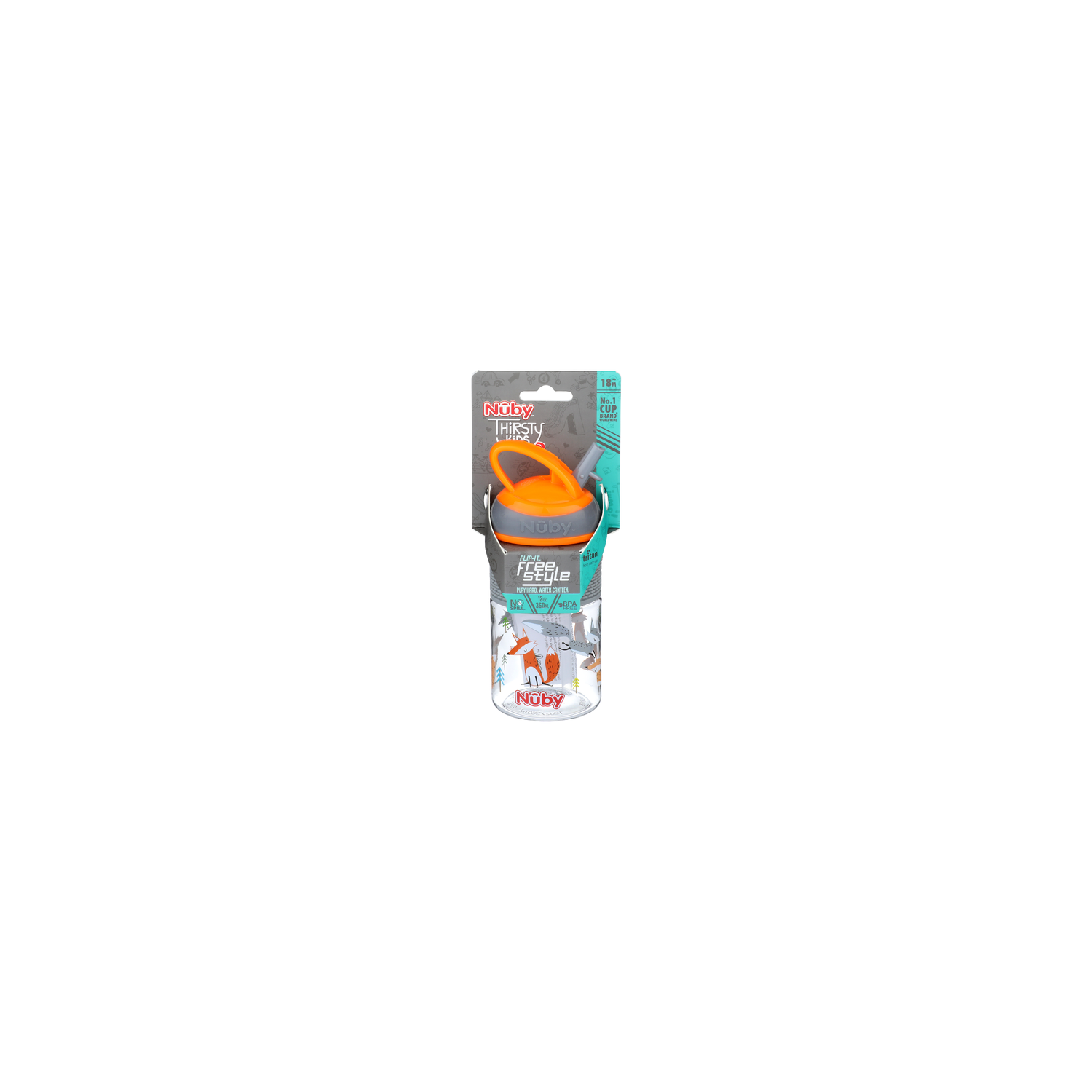 Nuby Thirsty Kids Flip-It Freestyle Water Canteen - 12 Ounce Image 1 of 2