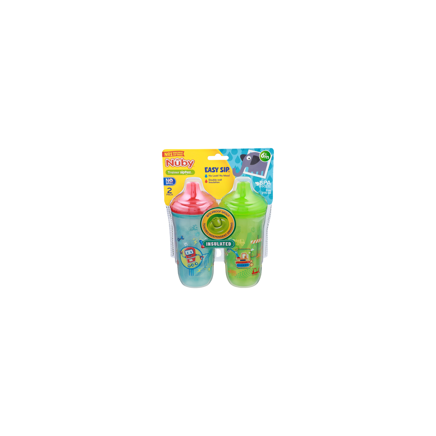 Nuby Insulated Trainer Sipeez - 4.5 Ounce - 2 Count Image 1 of 2