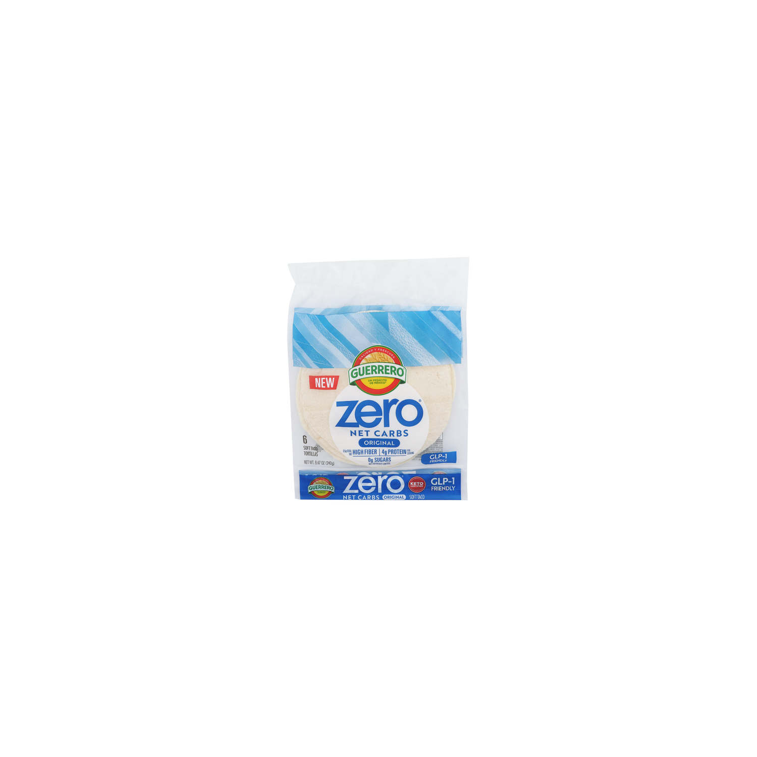 Guerrero Flour Zero Net Carbs Original Tortillas, Soft Taco Size - 1.412 Ounce - 6 Count Image 1 of 4