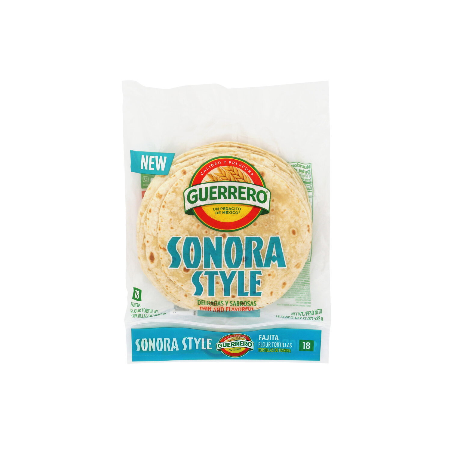 Guerrero Flour Sonora Style Tortillas, Fajita Size - 1.042 Ounce - 18 Count Image 1 of 4