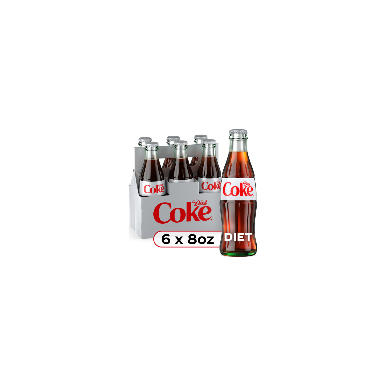 Diet Coke Soda Glass Bottles - 48 Fluid Ounce Image 1 of 4
