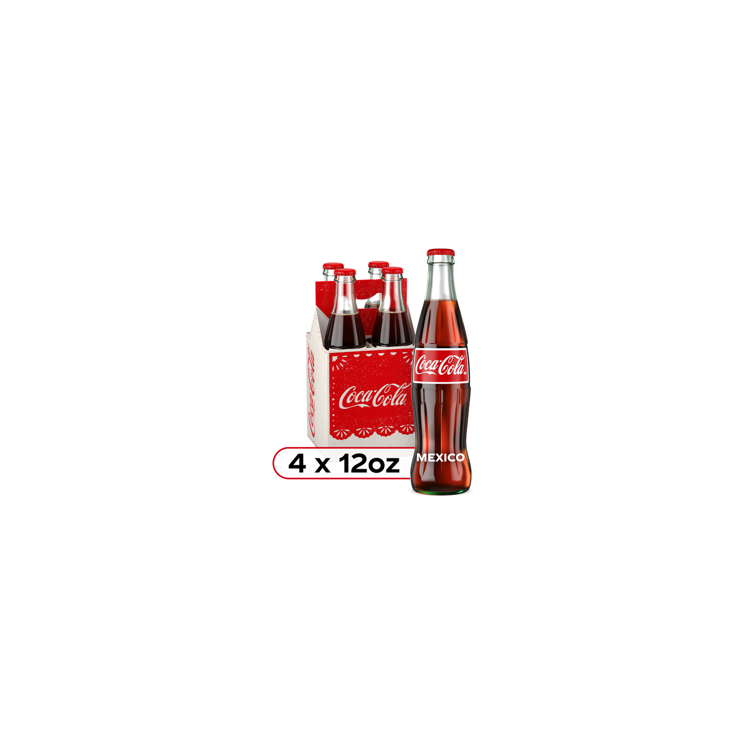 Coca-Cola De Mexico Soda Glass Bottles - 12 Fluid Ounce - 4 Count Image 1 of 4