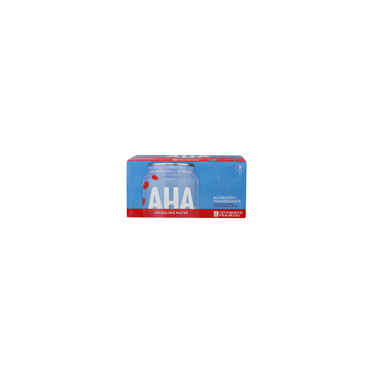 Aha Blueberry + Pomegranate Sparkling Water - 12 Fluid Ounce - 8 Count Image 1 of 4