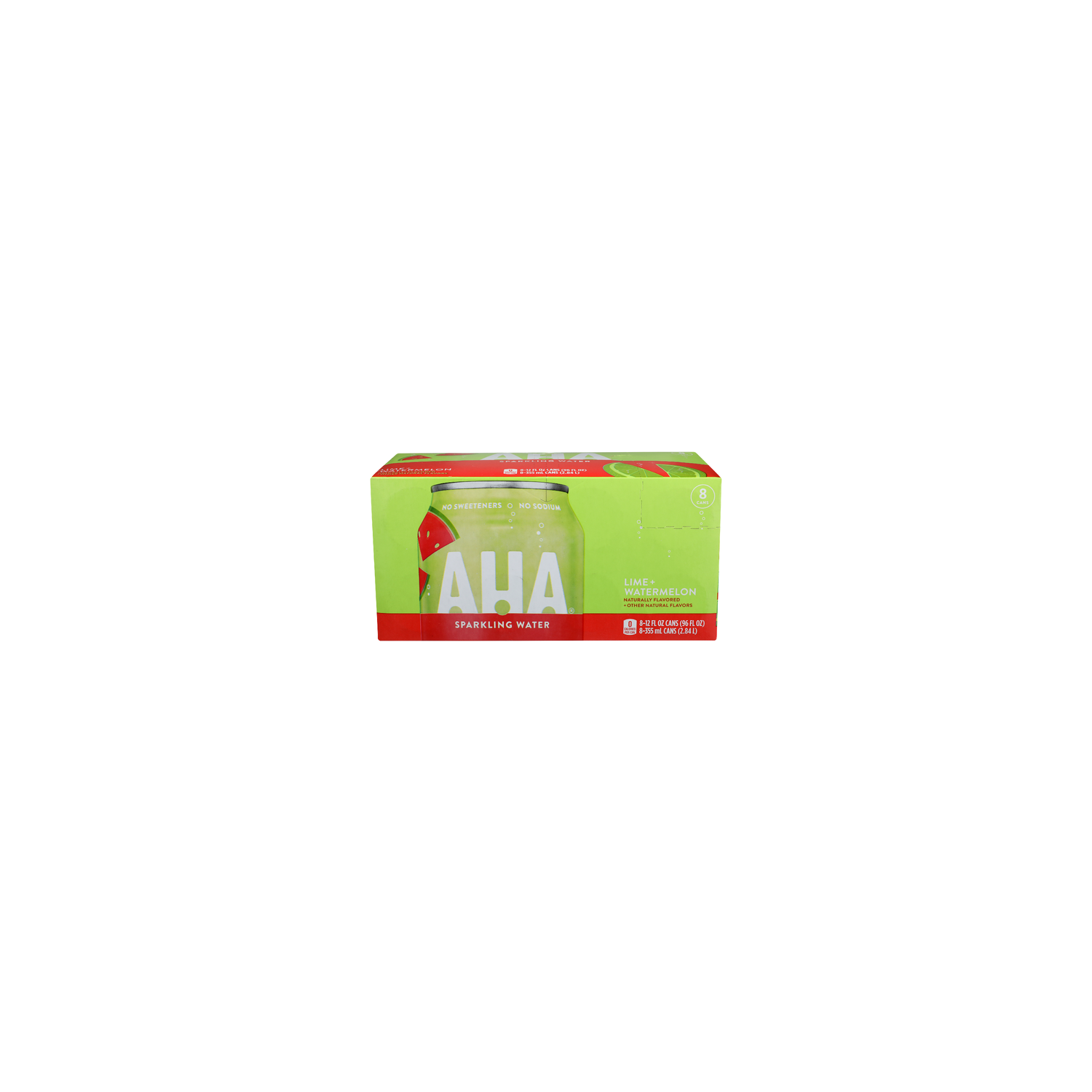 Aha Lime + Watermelon Sparkling Water - 12 Fluid Ounce - 8 Count Image 1 of 4