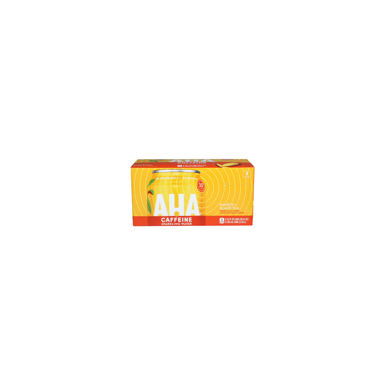 Aha Mango + Black Tea Sparkling Water - 12 Fluid Ounce - 8 Count Image 1 of 4