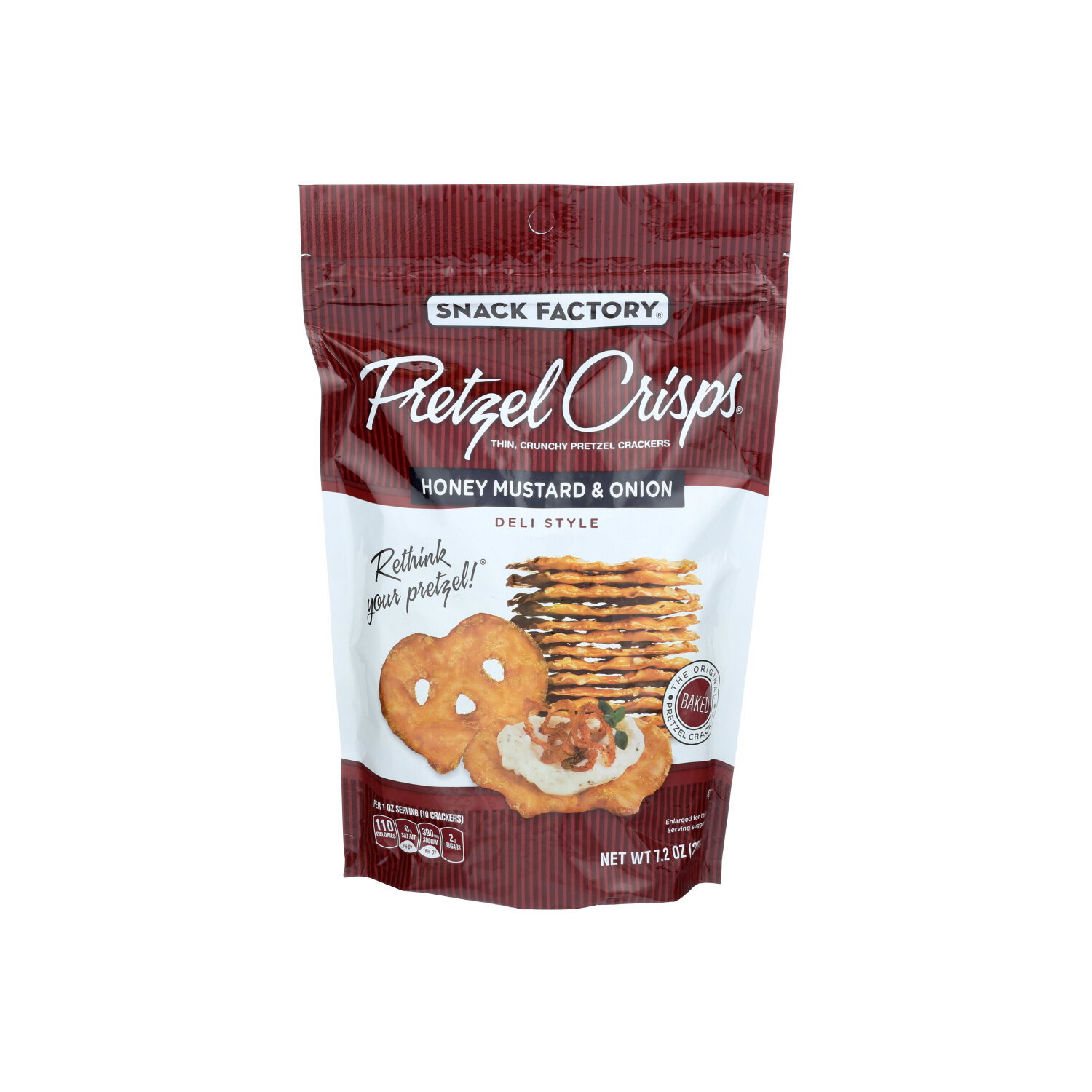 Snack Factory Pretzel Crisps Honey Mustard & Onion - 7.2 Ounce Image 1 of 2