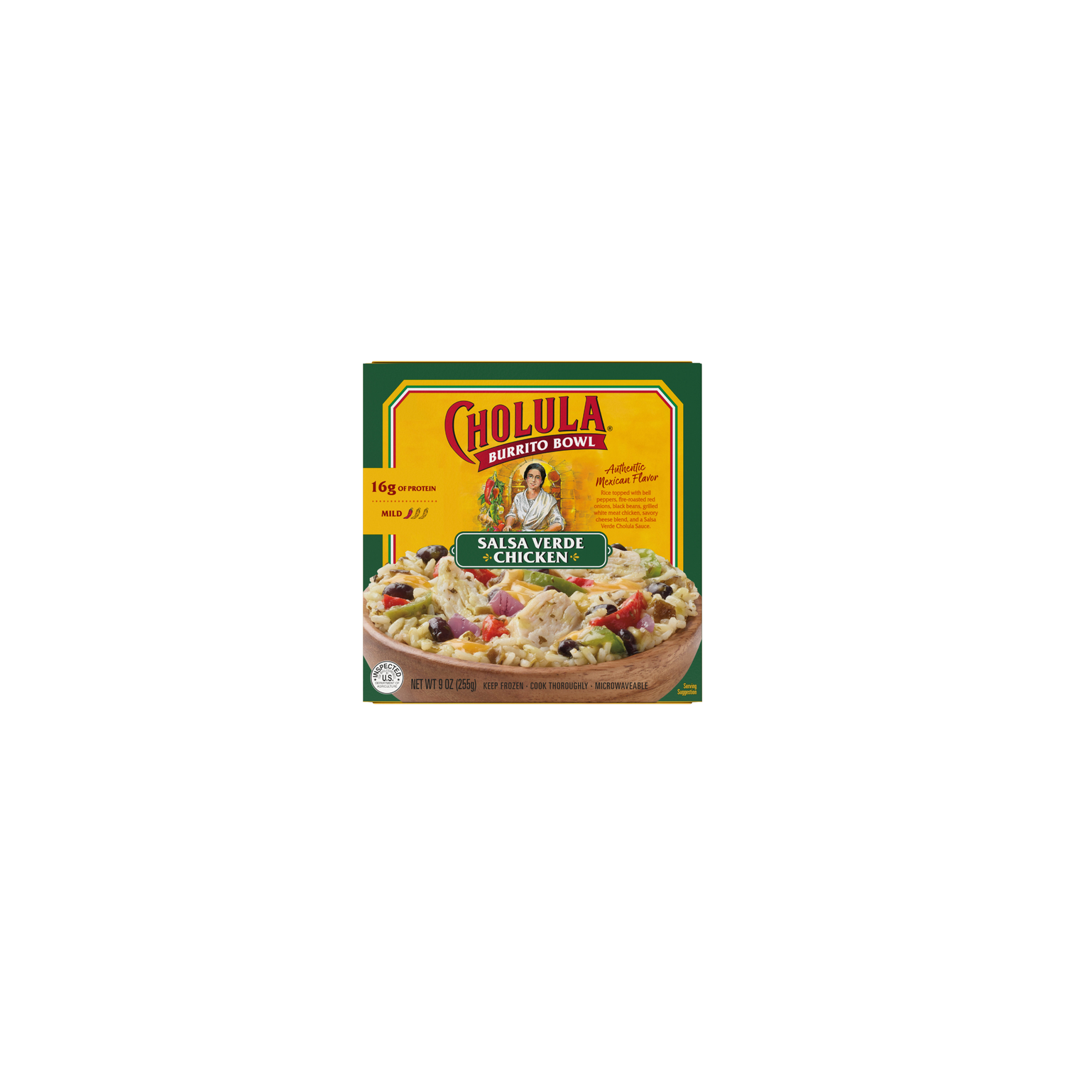 Cholula Salsa Verde Chicken Frozen Burrito Bowl - 0.56 Pound Image 1 of 2