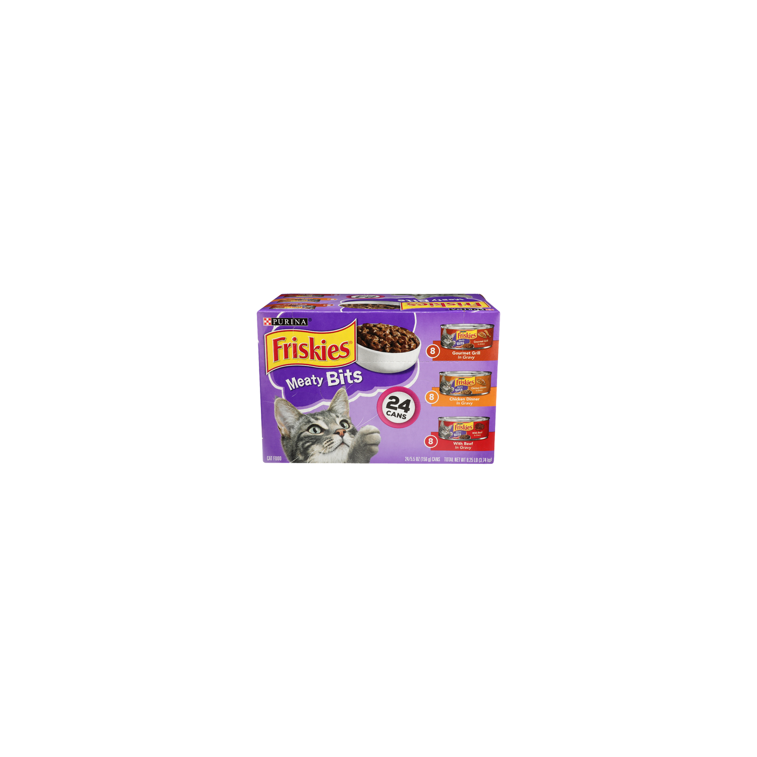 Purina Friskies Gourmet Grill In Gravy, Chicken Dinner Beef Gravy Meaty Bits Variety Pack - 5.5 Ounce - 24 Count Image 1 of 3