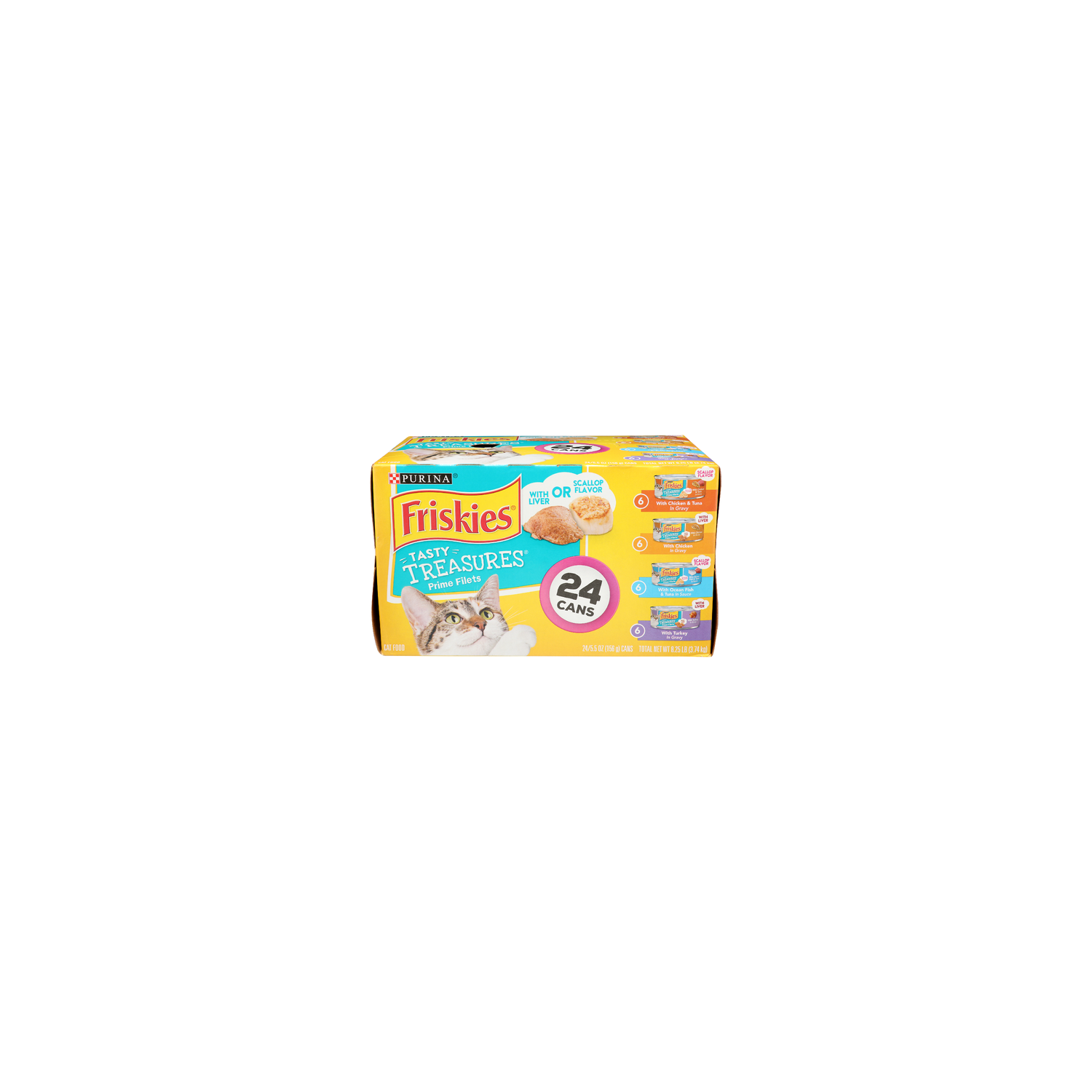 Purina Friskies Variety Pack Tasty Treasures Prime Filets Wet Cat Food - 5.5 Ounce - 24 Count Image 1 of 2