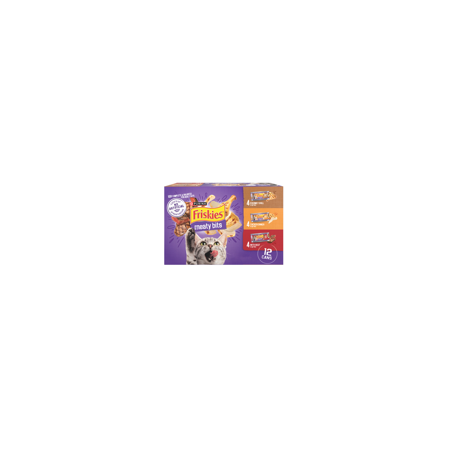 Purina Friskies Gravy Wet Cat Food Variety Pack, Meaty Bits - 4.12 Pound Image 1 of 4