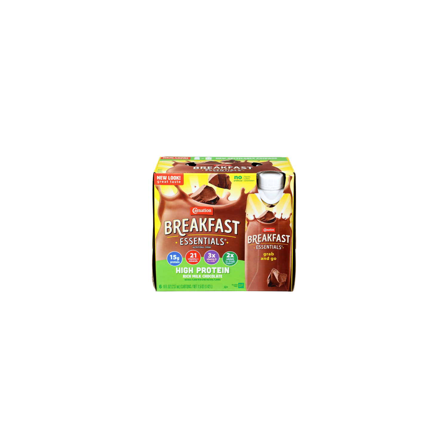 Carnation Breakfast Essentials Rich Milk Chocolate High Protein Nutritional Drink - 8 Fluid Ounce - 6 Count Image 1 of 2