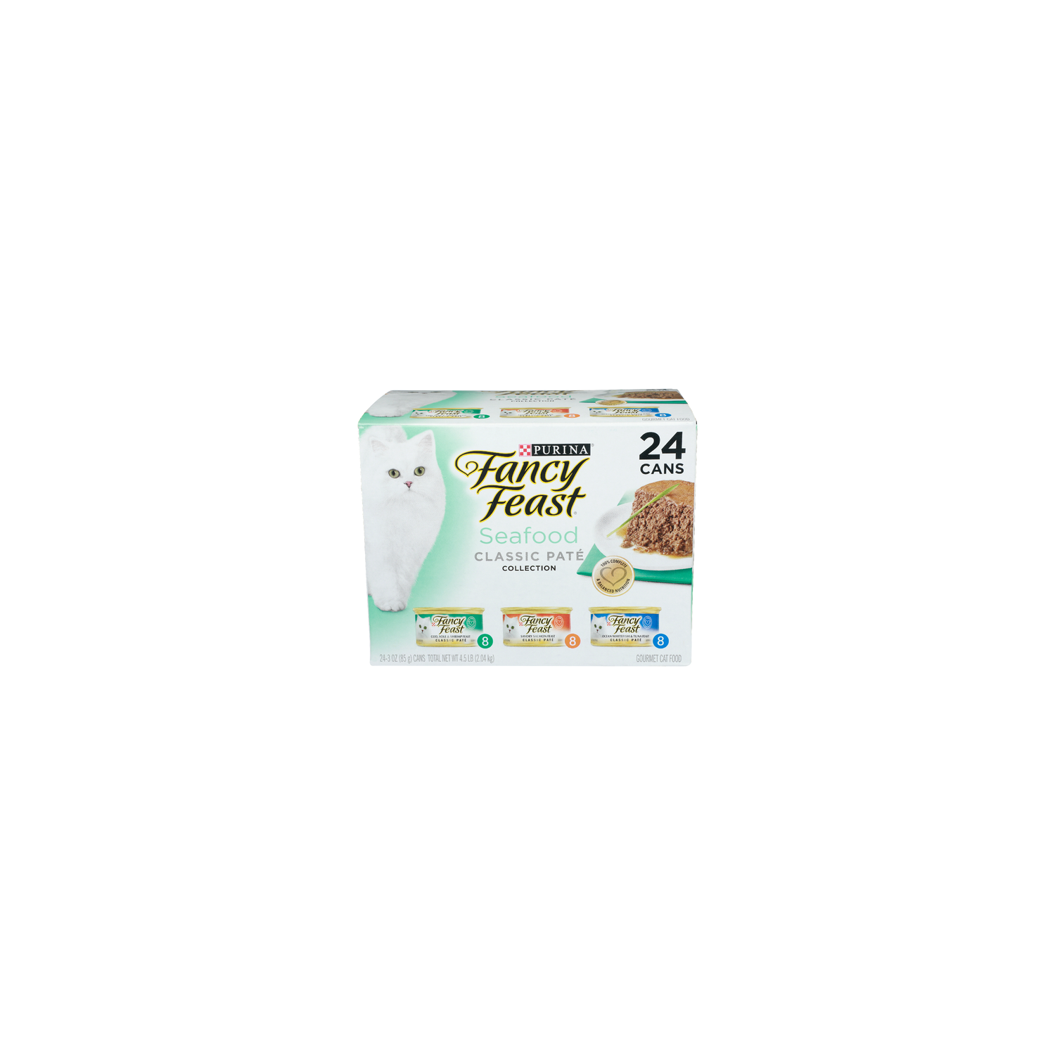 Purina Fancy Feast Variety Pack Seafood Classic Pate Wet Cat Food - 3 Ounce - 24 Count Image 1 of 2