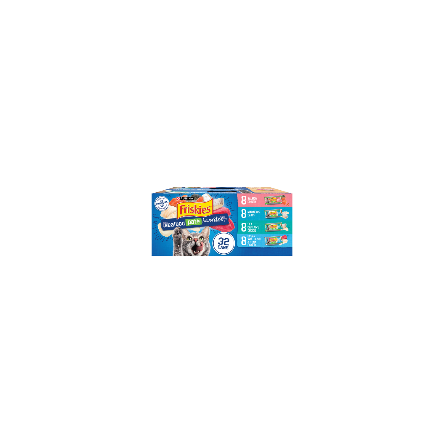 Purina Friskies Wet Cat Food Pate Variety Pack, Seafood Favorites - 11 Pound Image 1 of 3
