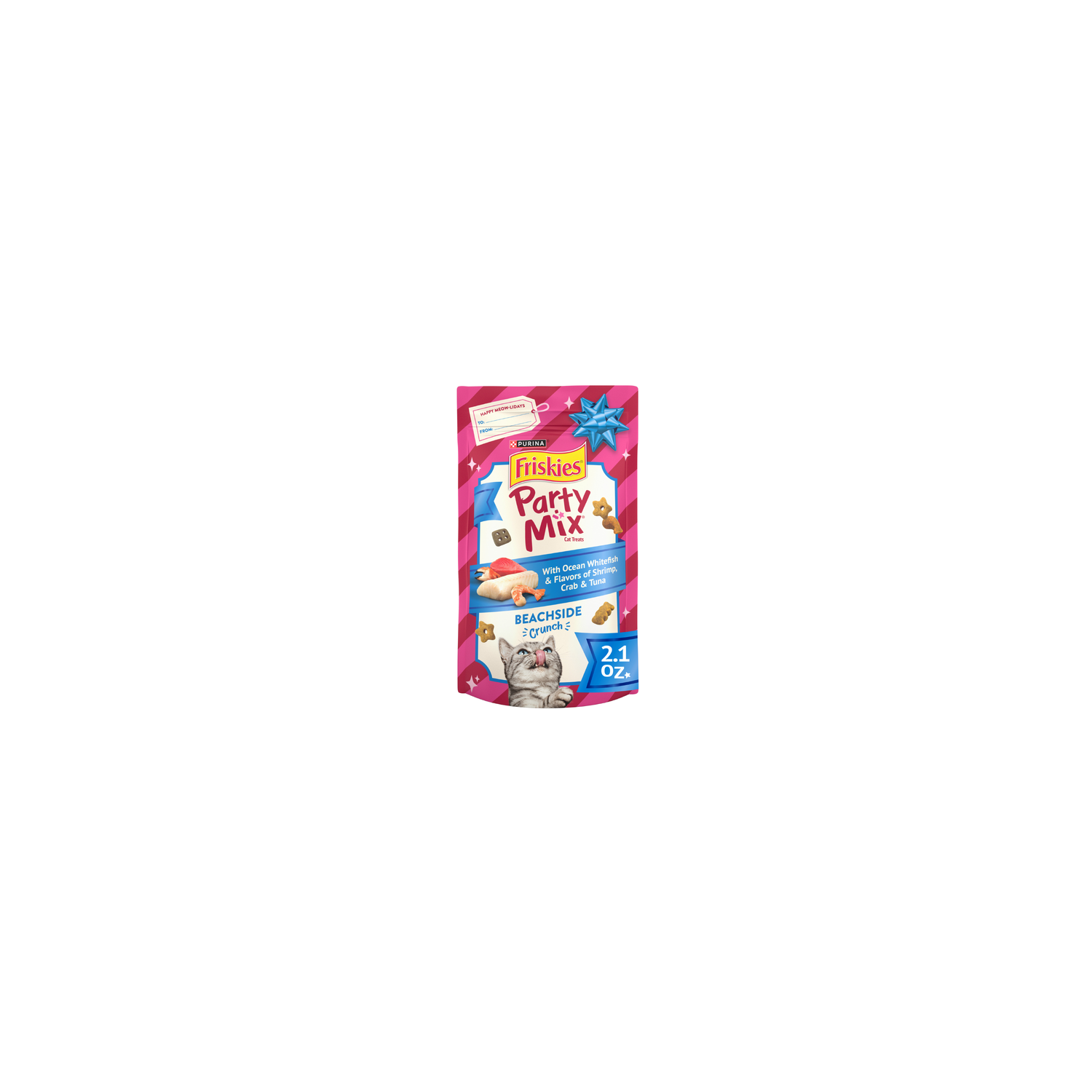 Purina Friskies Party Mix Beachside Crunch With Ocean Whitefish & Flavors Of Shrimp - 2.1 Ounce Image 1 of 4