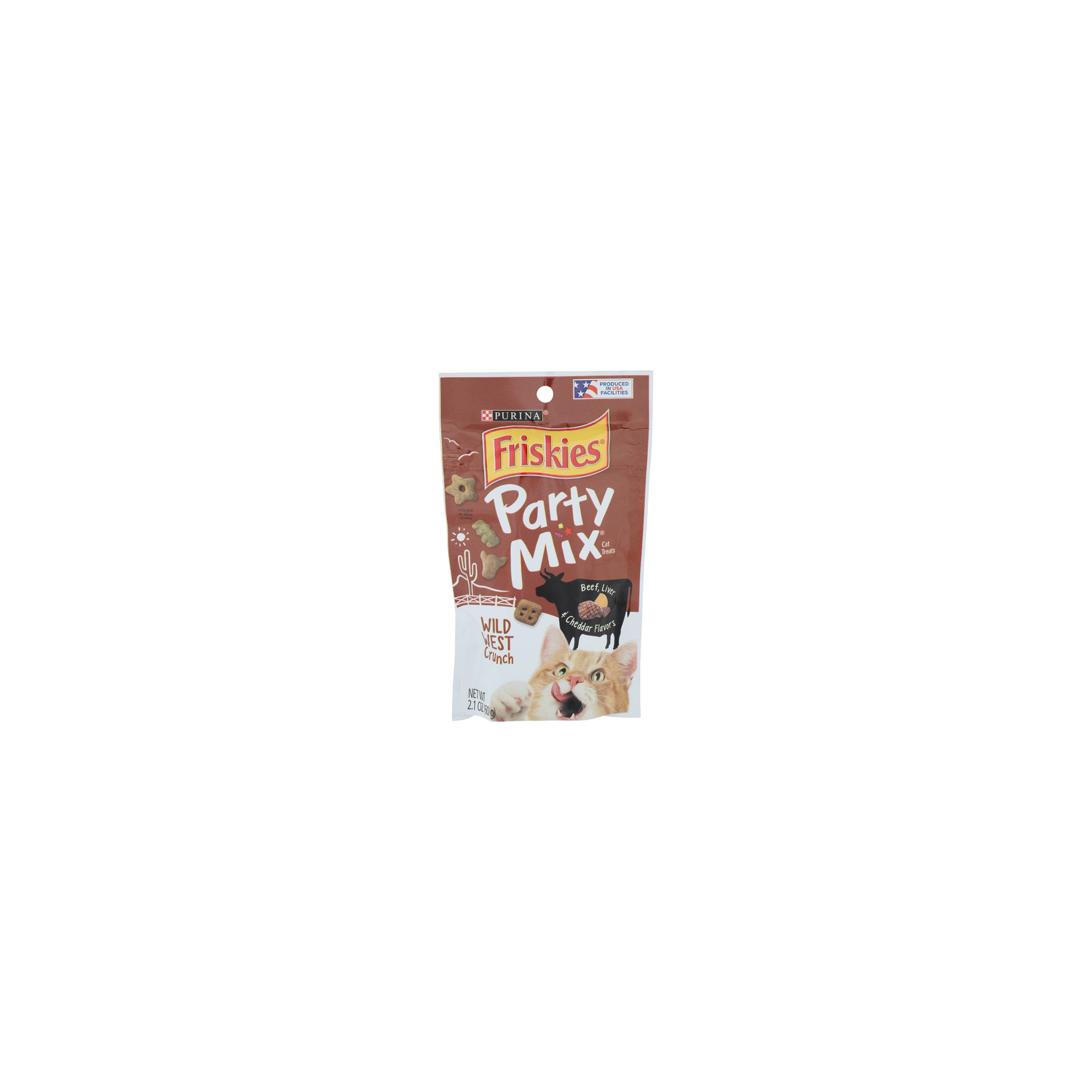 Purina Friskies Beef, Liver & Cheddar Wild West Crunch Party Mix Cat Treats - 2.1 Ounce Image 1 of 4