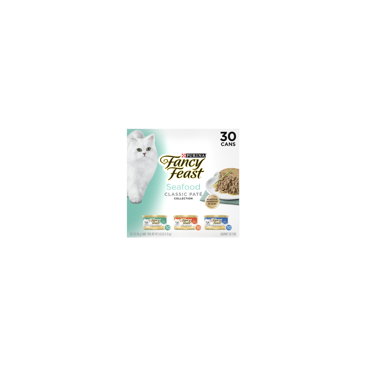 Purina Fancy Feast Seafood Classic Pate Collection Grain Free Wet Cat Food Variety Pack - 5.63 Pound Image 1 of 3