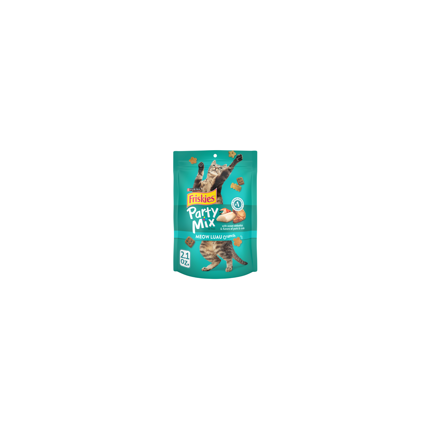 Purina Friskies Cat Treats, Party Mix Meow Luau Crunch - 2.1 Ounce Image 1 of 4
