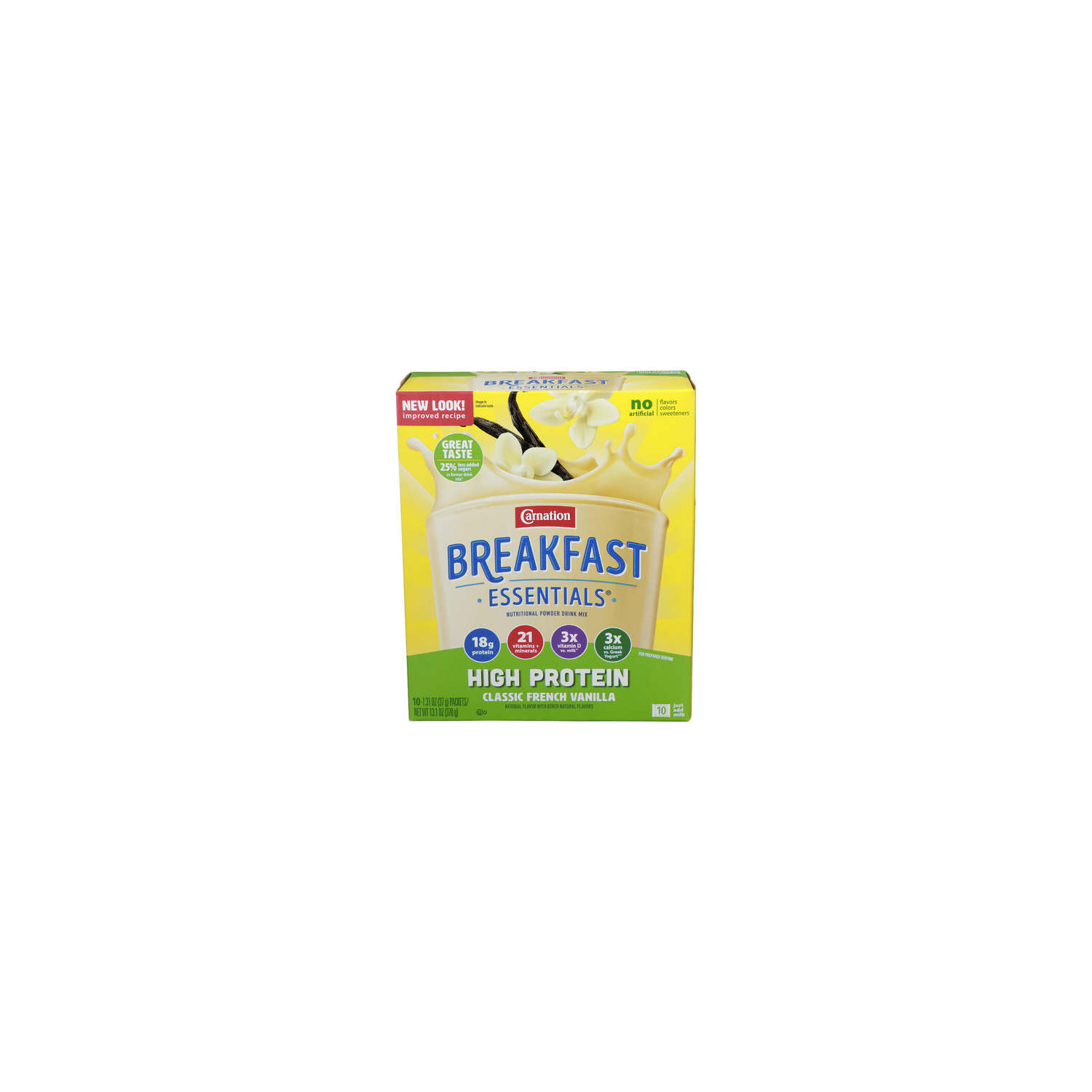 Carnation Breakfast Essentials Classic French Vanilla High Protein Nutritional Powder Drink Mix - 1.31 Ounce - 10 Count Image 1 of 4