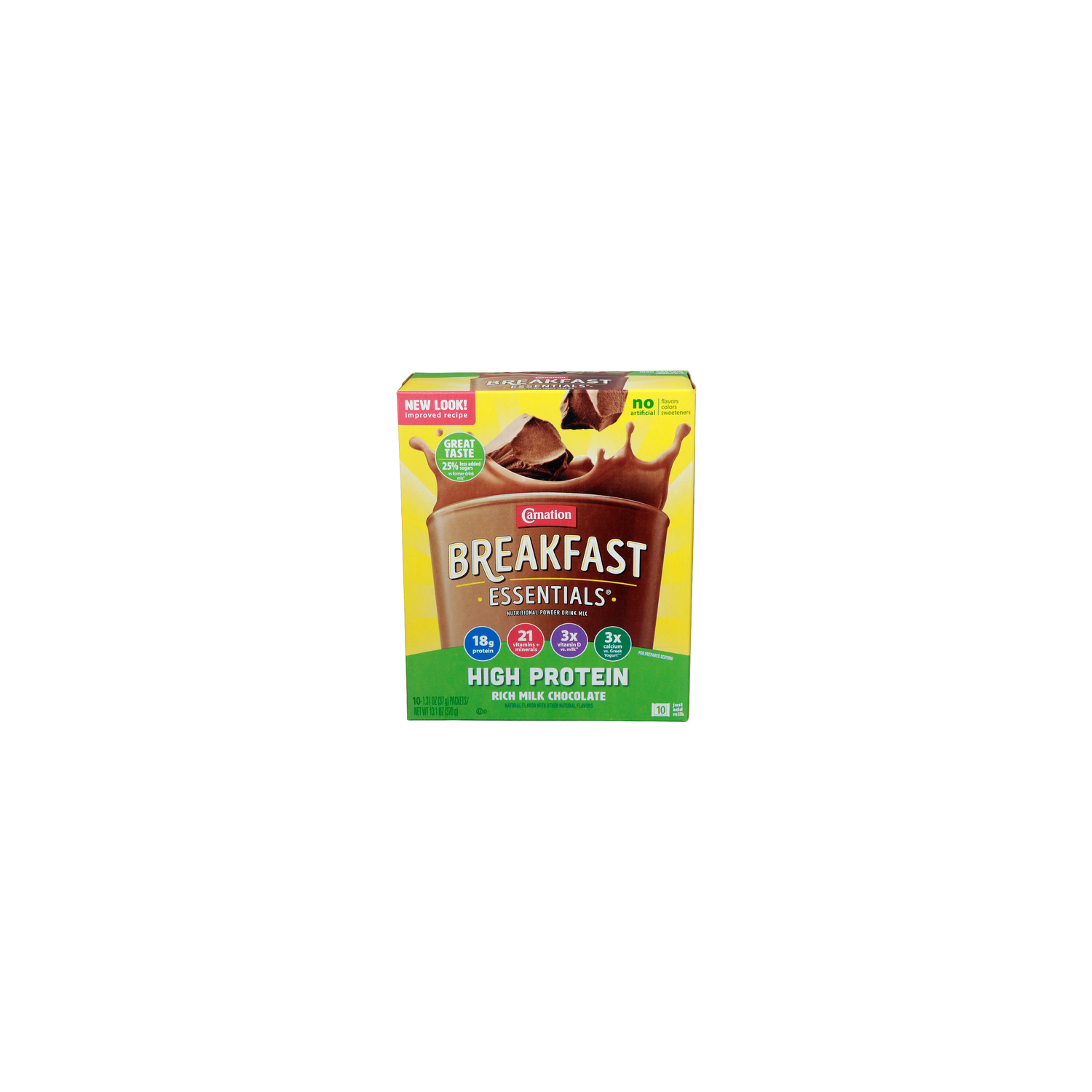 Carnation Breakfast Essentials Rich Milk Chocolate High Protein Nutritional Powder Drink Mix - 1.31 Ounce - 10 Count Image 1 of 4