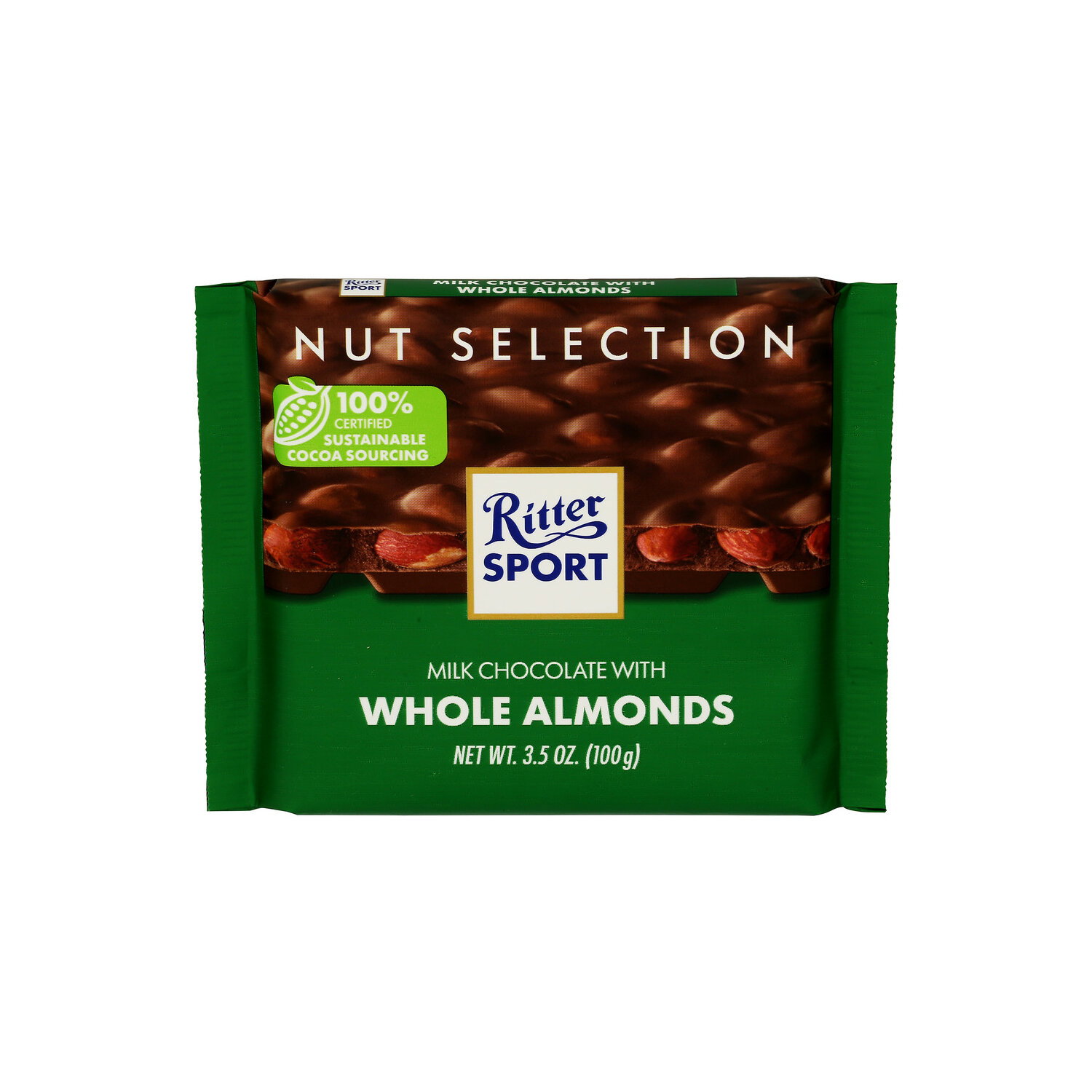 Ritter Sport Chocolate Milk With Whole Almonds - 3.5 Ounce Image 1 of 4