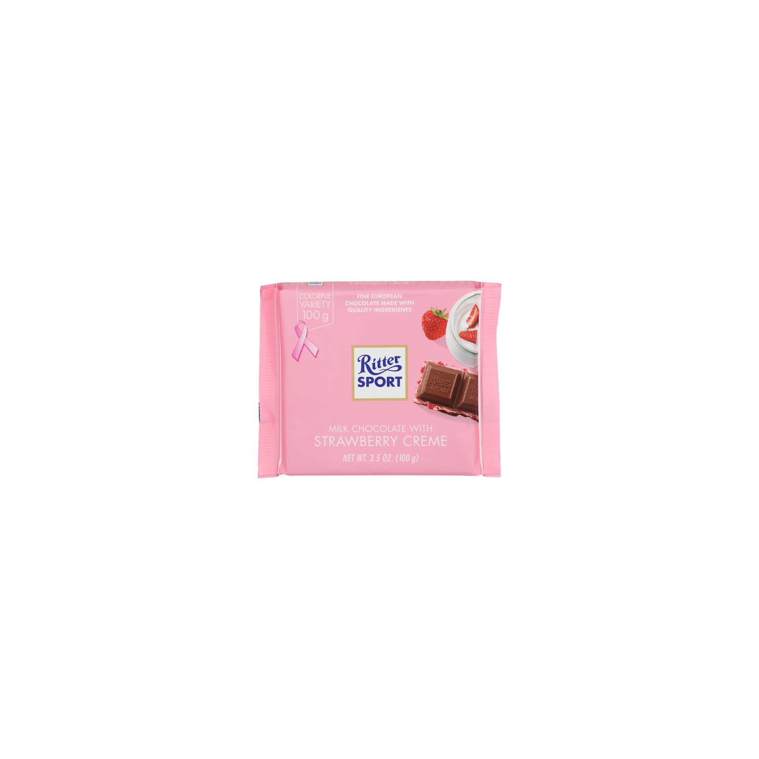 Ritter Sport Strawberry Creme Milk Chocolate - 3.5 Ounce Image 1 of 4