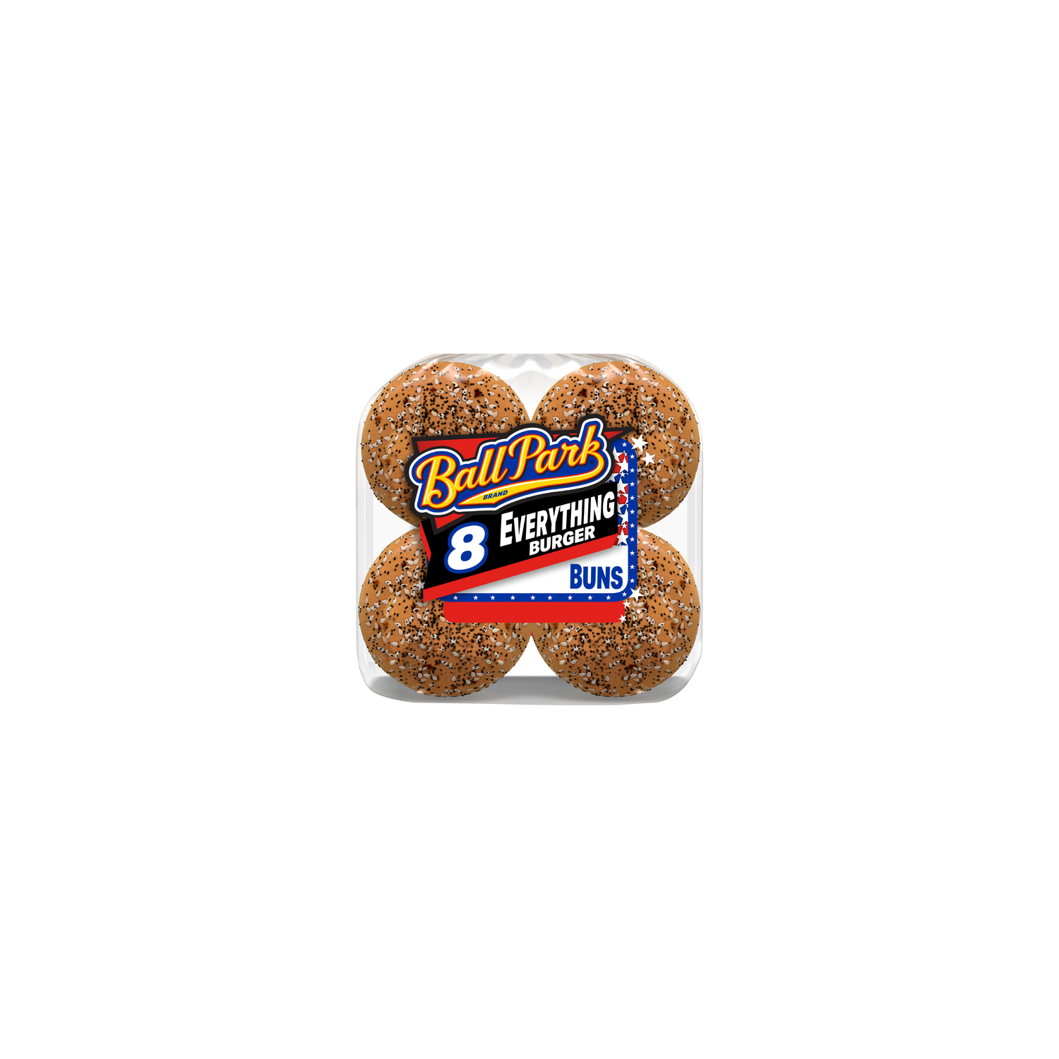 Ball Park Everything Burger Buns, , Each Pre-Sliced Hamburger Bag - 16 Ounce Image 1 of 4