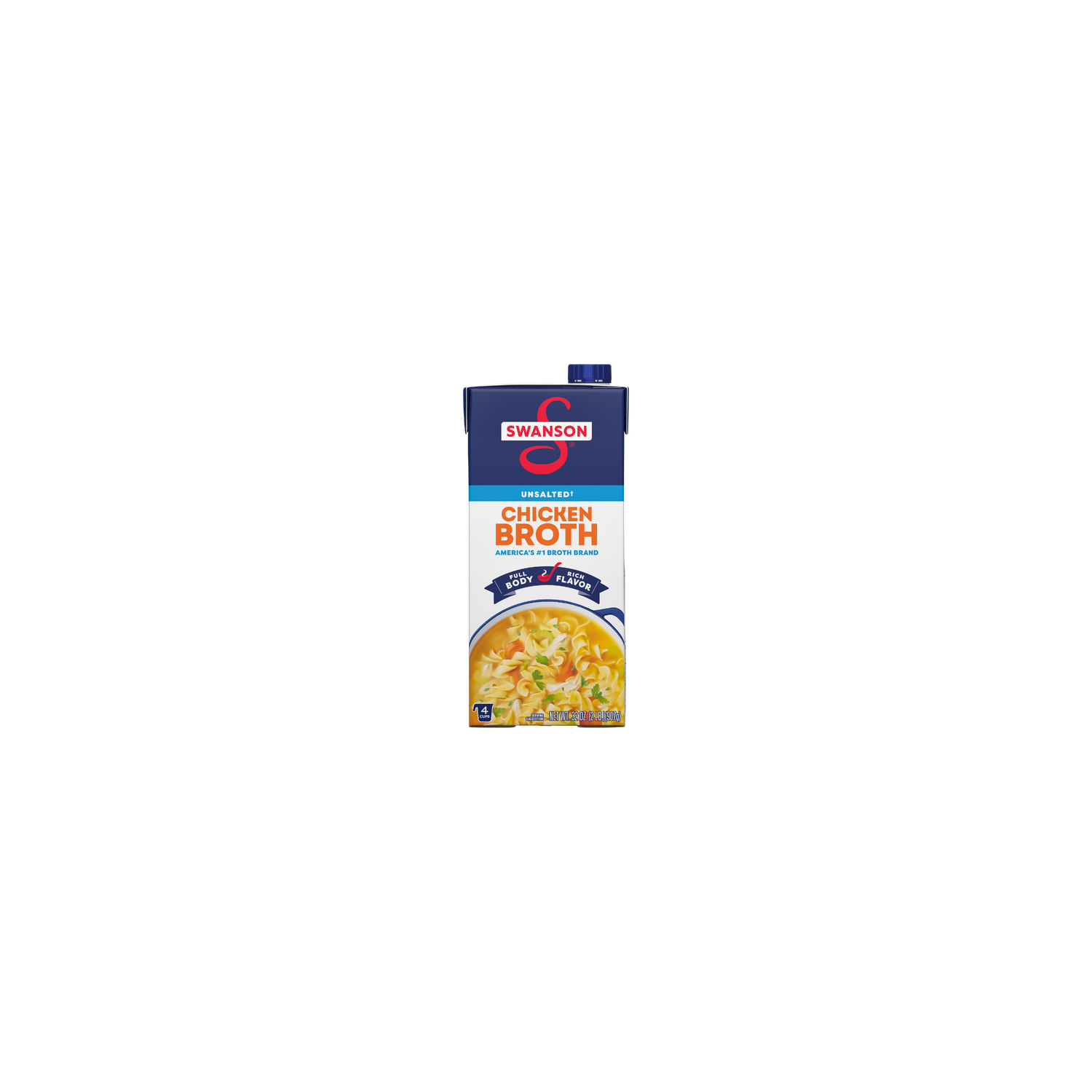 Swanson Unsalted Chicken Broth, Carton - 32 Ounce Image 1 of 2