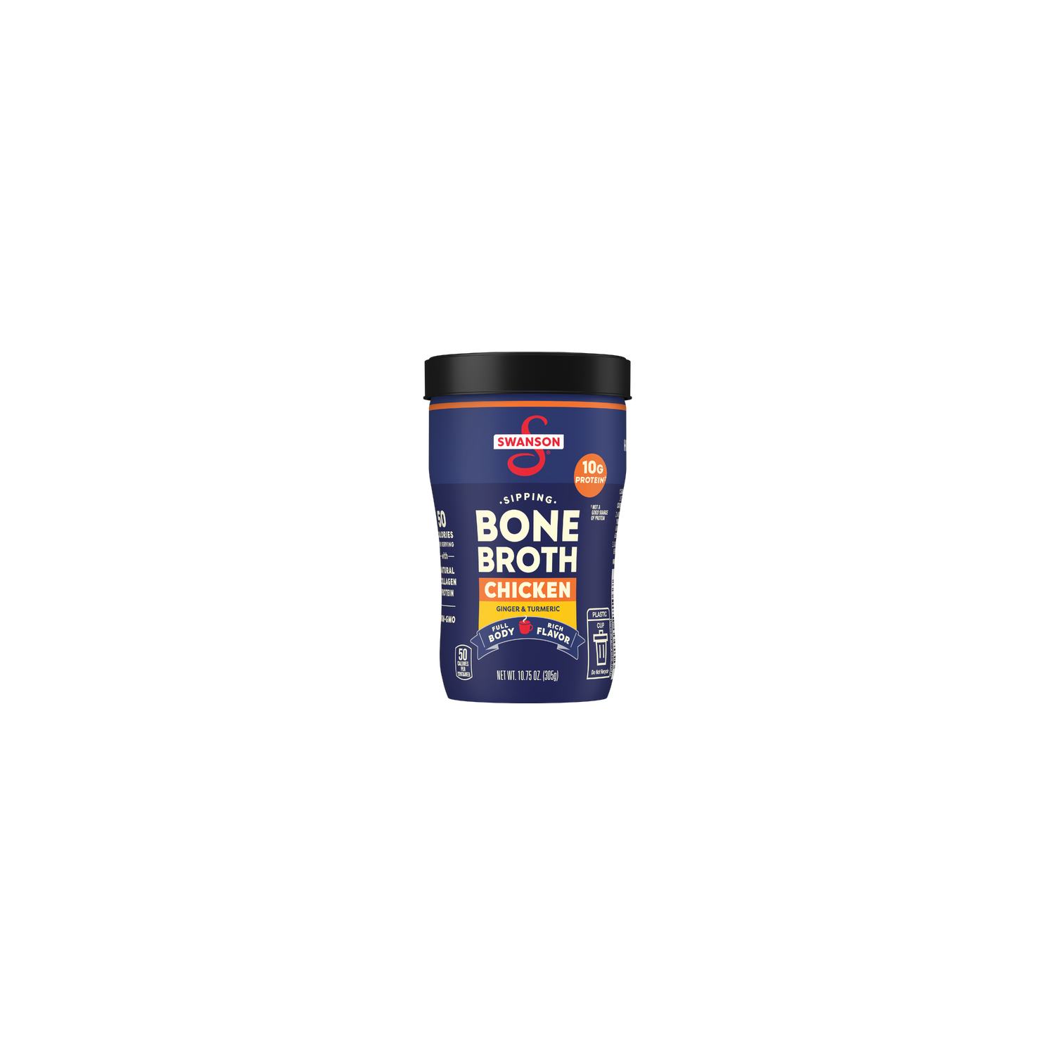 Swanson Sipping Chicken Bone Broth With Ginger And Turmeric - 10.75 Ounce Image 1 of 4