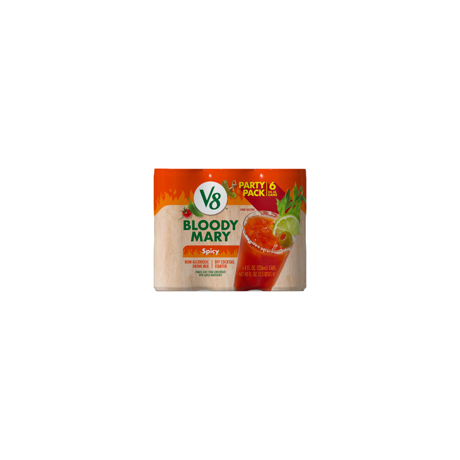 V8 Bloody Mary Spicy Mix, Can Pack Of 6 - 48 Fluid Ounce Image 1 of 2
