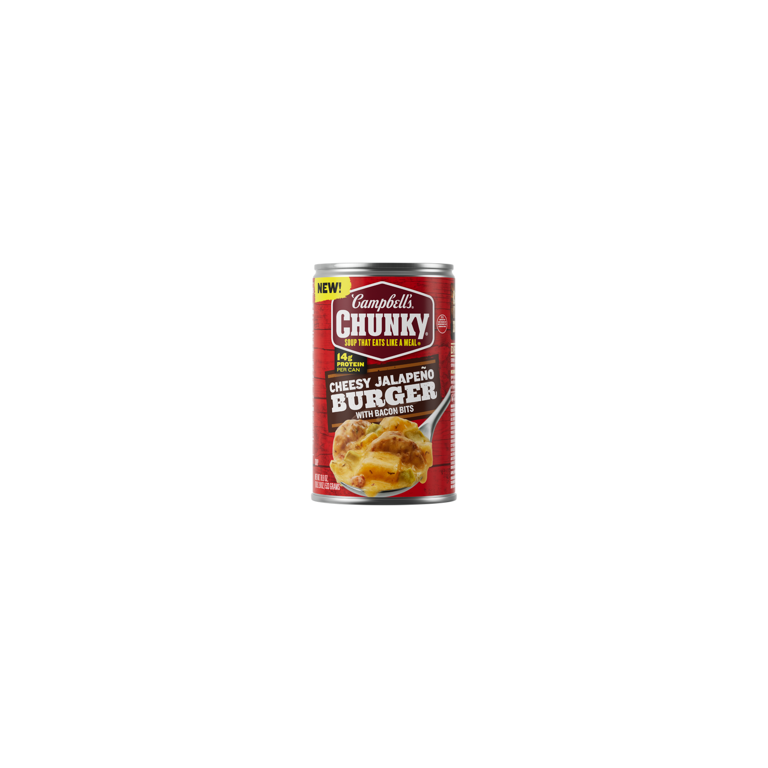 Campbell's Chunky Soup, Cheesy Jalapeño Burger With Bacon Bits, Can - 18.8 Ounce Image 1 of 2