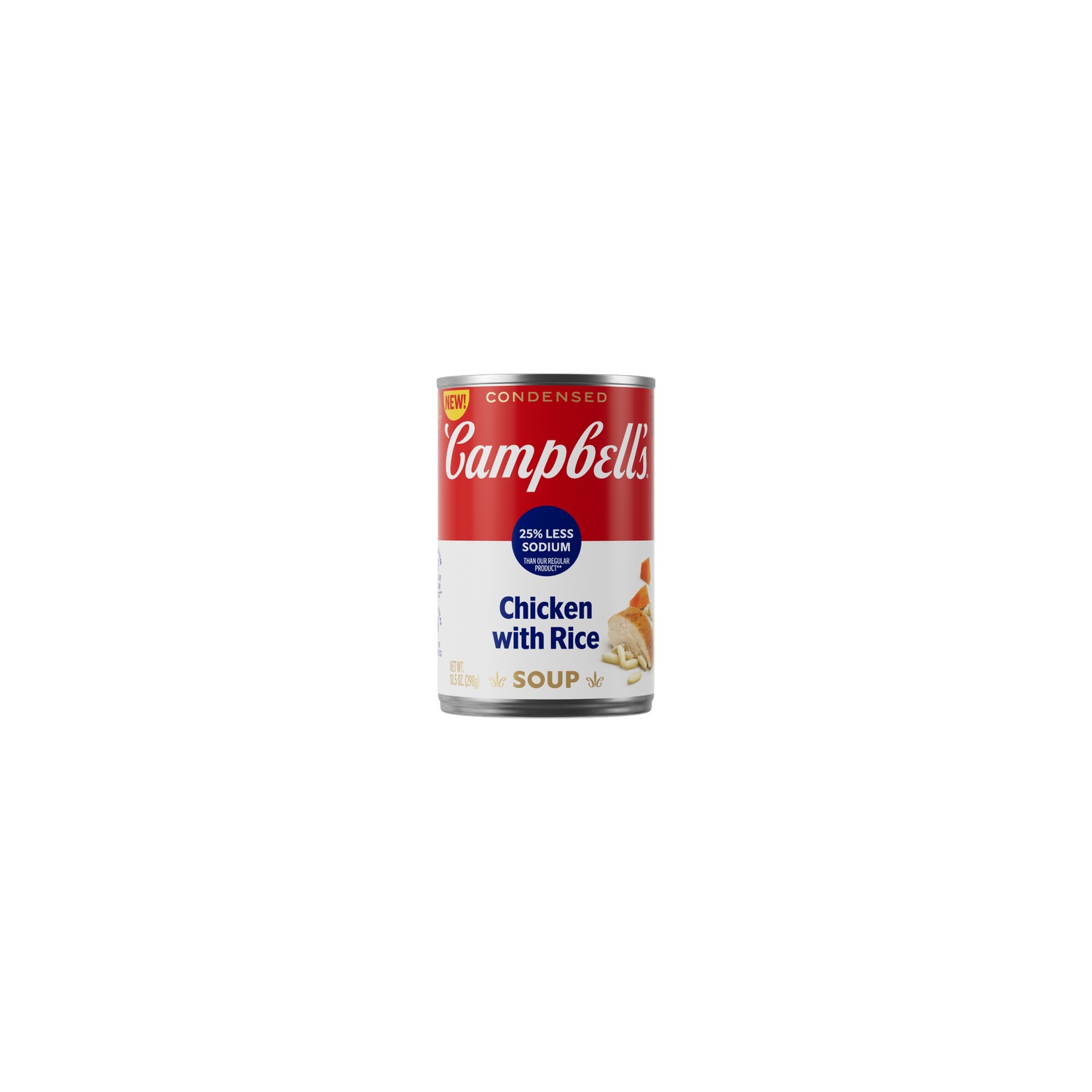 Campbell's Condensed 25% Less Sodium Chicken And Rice Soup, Can - 10.5 Ounce Image 1 of 2