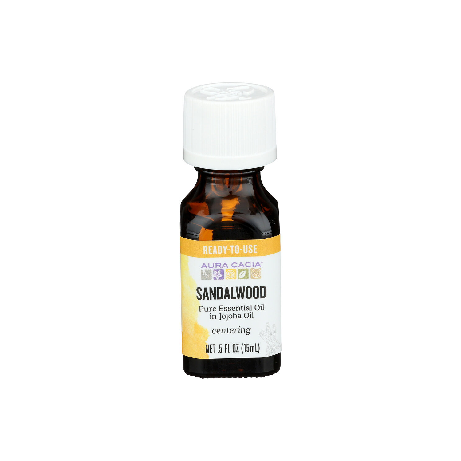 Aura Cacia Centering Sandalwood Pure Essential Oil In Jojoba - 0.5 Fluid Ounce Image 1 of 3