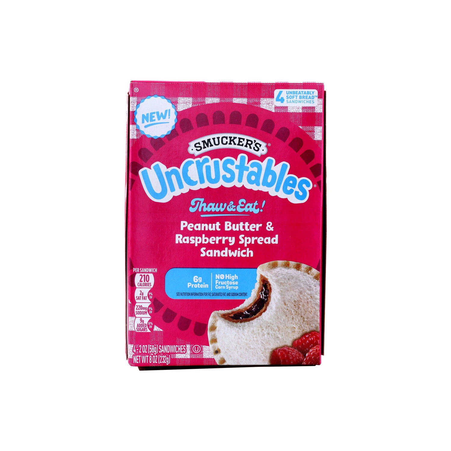 Smucker's Sandwich, Peanut Butter & Raspberry Spread - 2 Ounce - 4 Count Image 1 of 4